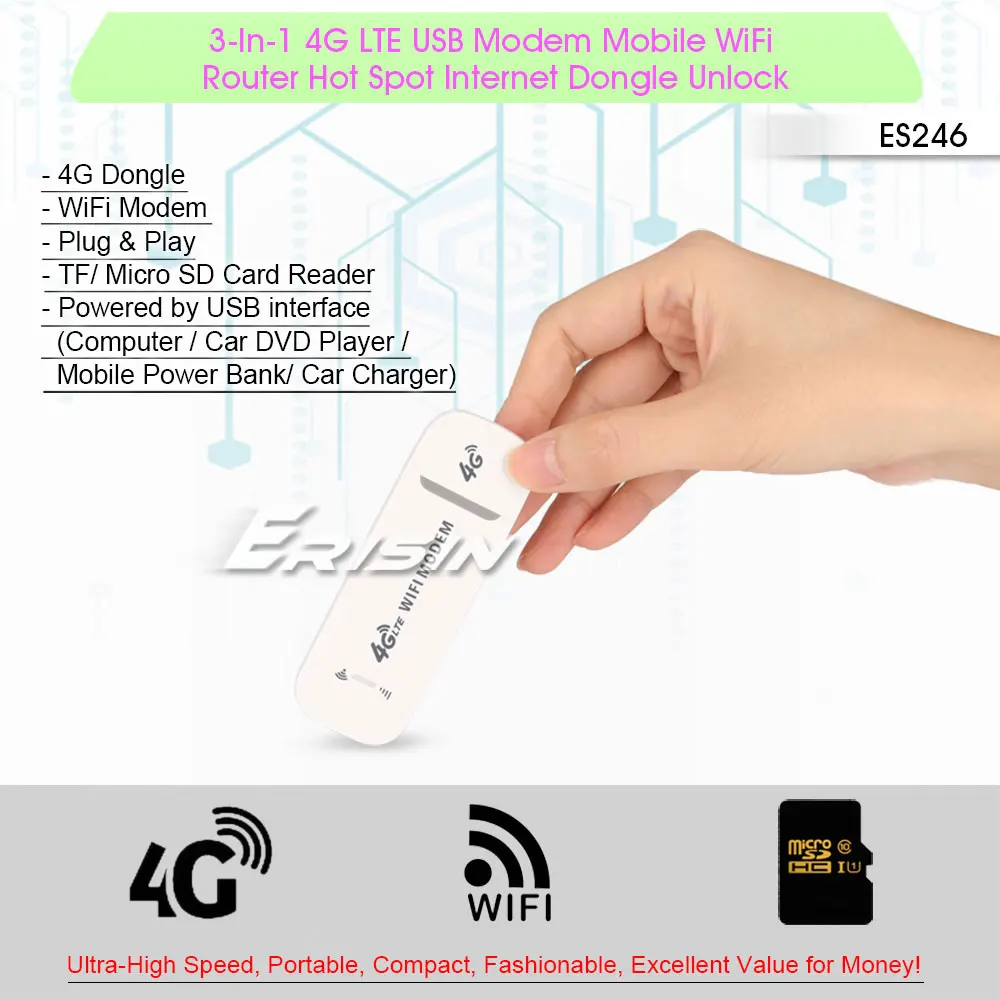 ES246 беспроводной 4G USB модем интерфейс LTE ключ палка Wi-Fi роутер сети для Android радио
