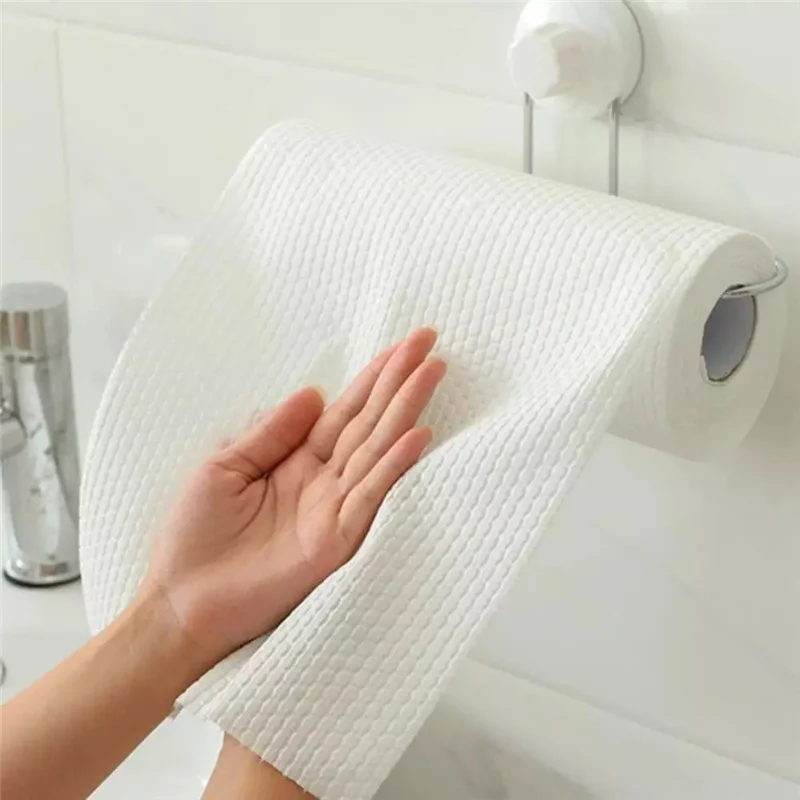 

50PCS/Roll Lazy Rag Disposable Cleaning Cloth Non-Woven Dish Cloth Absorbent Paper Towel Kitchen Towel Cleaning Cloth Rags