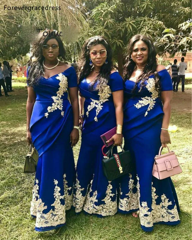 Русалка расшитое золотистым кружевом платье подружки невесты платья для женщин