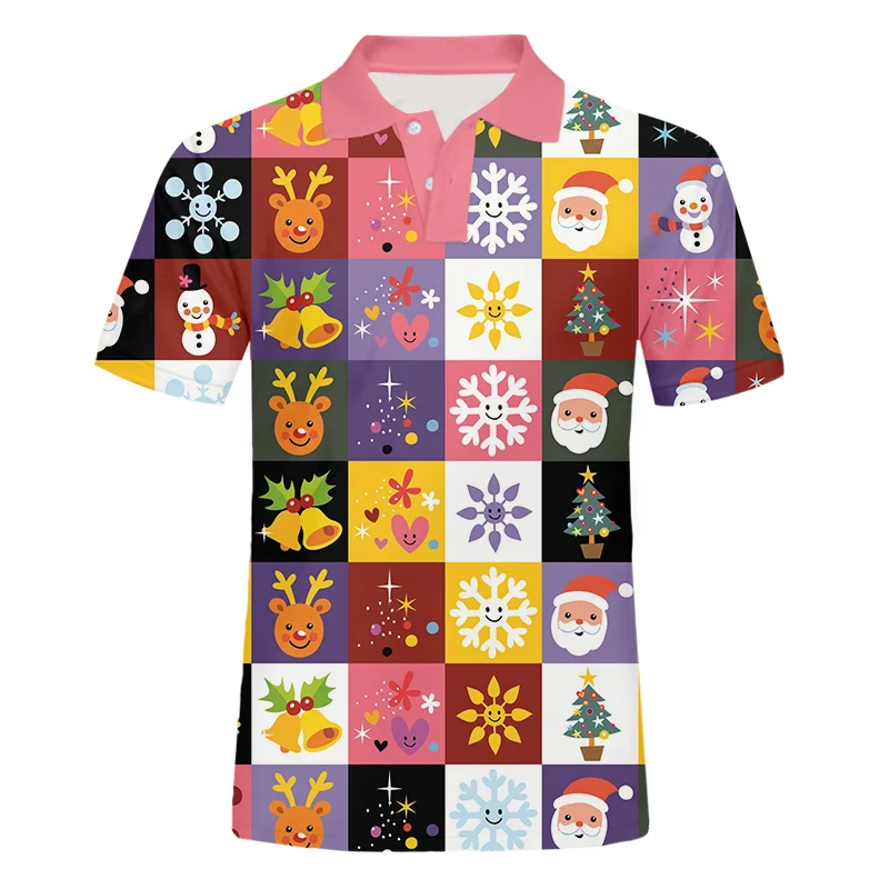 Забавные рождественские футболки-поло IFPD с 3D принтом мужские футболки