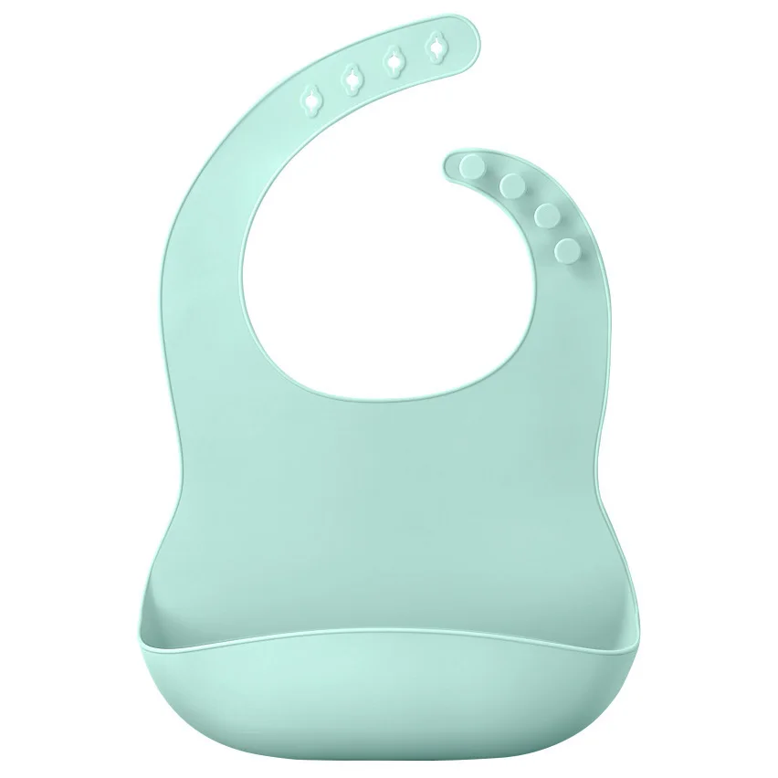 Bibs Mint Green Детская силиконовая тарелка, Набор чашек с нагрудниками, Детская силиконовая миска на присоске, водонепроницаемые мягкие Слюнявчики, Детские разделители, Детская тарелка - Цвет: Bibs Mint Green