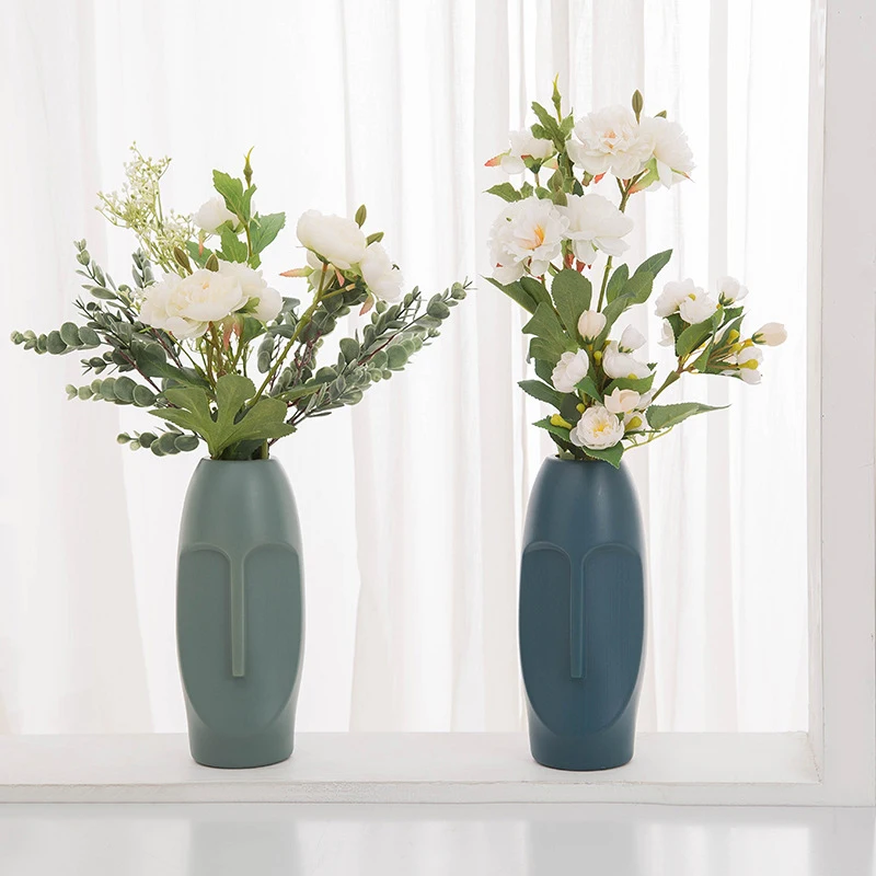 

Home Vases Plastic European-style Vase Imitation Ceramic Flower Pot Wedding Hydroponic Plant Decoration Modern Home Decoration