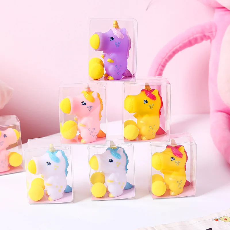 Каваи мультфильм Единорог игрушка мягкие шутеры сжимаются шалость смешная паста
