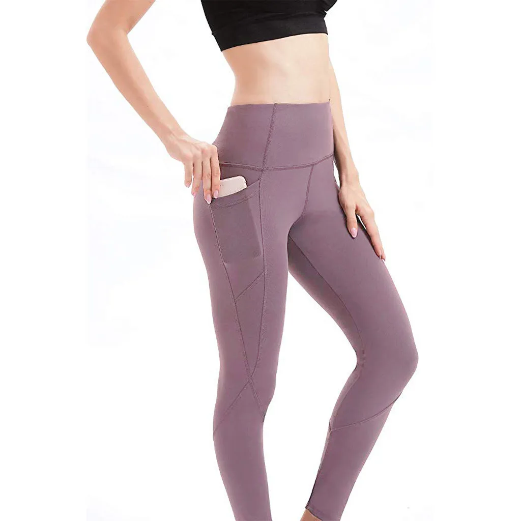 Леггинсы спортивные женские фитнес тренировки с карманами Фитнес Спорт Бег Йога