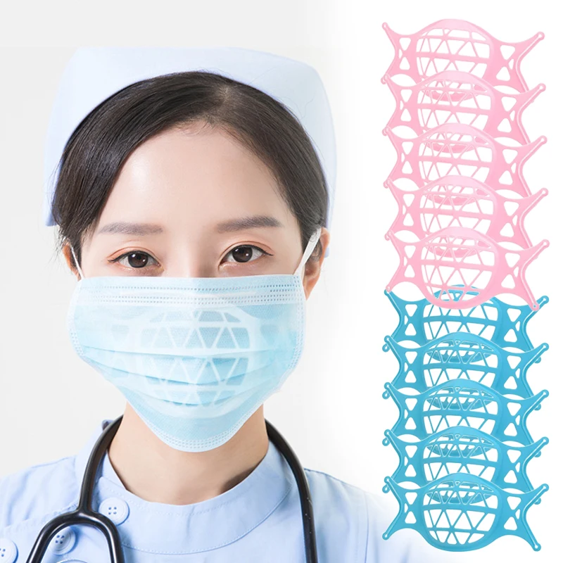 

Оптовая продажа, 10 шт., держатель для 3D маски, силиконовая стереоподдержка, Гибкая Рамка для маски для защиты макияжа, больше места для дыхан...