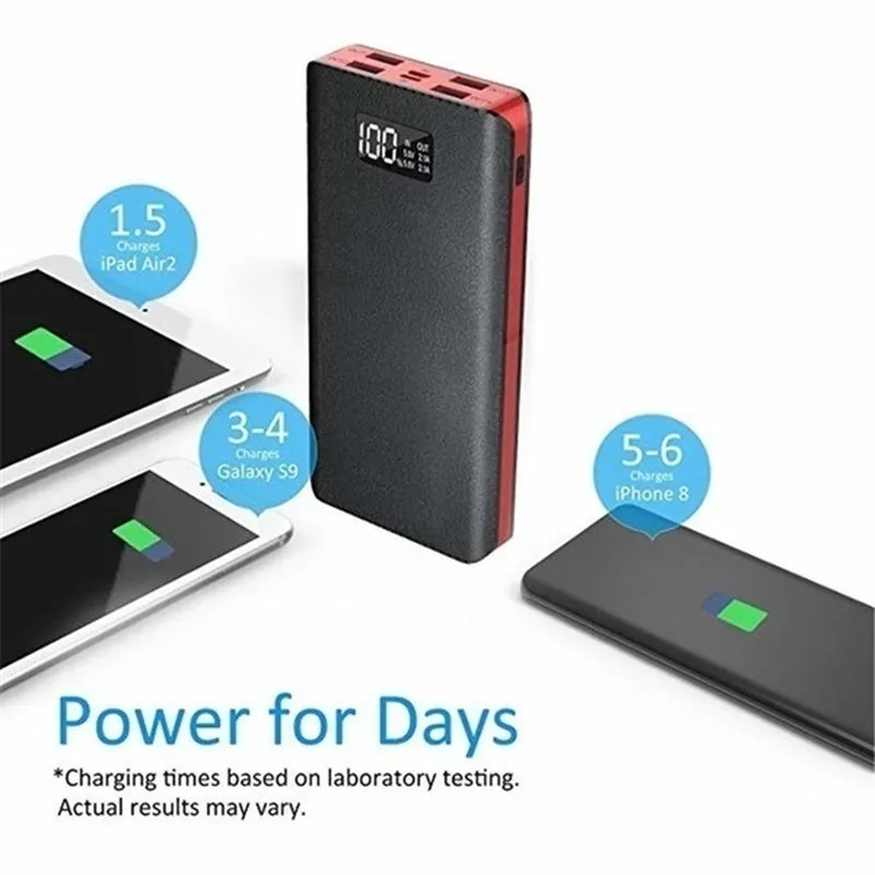 Power Bank 30000mAh power bank Мобильная внешняя батарея портативное быстрое зарядное устройство цифровой дисплей для всех внешний аккумулятор для смартфона