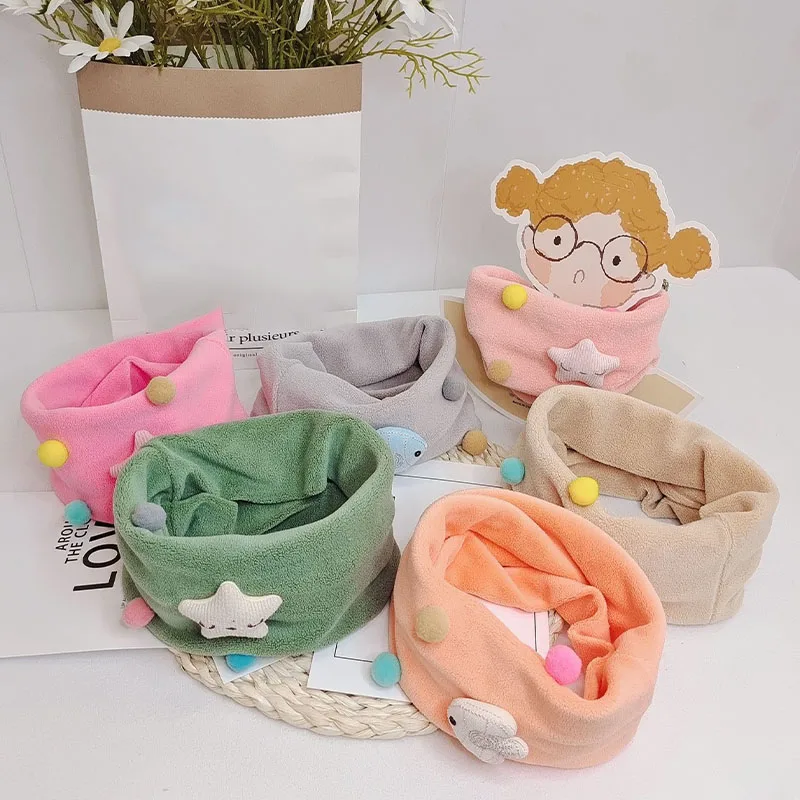 

Autumn Winter Baby Scarf Cute Cartoon Kids Girl Boy Neck Collar Scarves Soft Fleece Warm Windproof Children Toddler Neckerchief