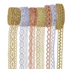5 ярдов розовое золото серебро кружевная отделка Лента блестящая кружевная отделка Ткань для шитья DIY аксессуары женская одежда костюм Декор