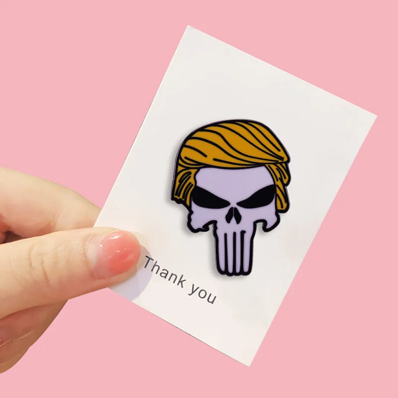 Дональд Трамп Каратель волосы призрак череп Шпилька президенты главных собраний