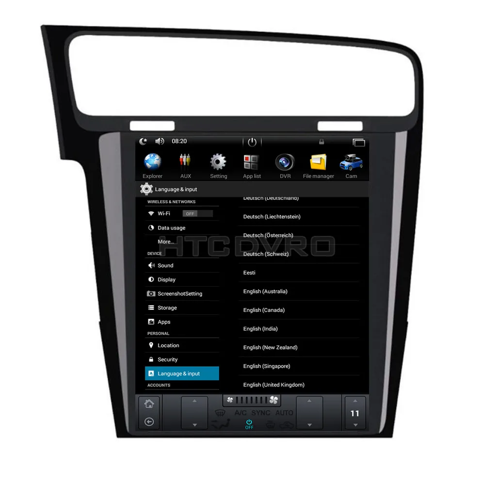 YMODVHT 10 4 дюйма Telsa стиль вертикальный экран четырехъядерный Android 7 1 2 Гб RAM