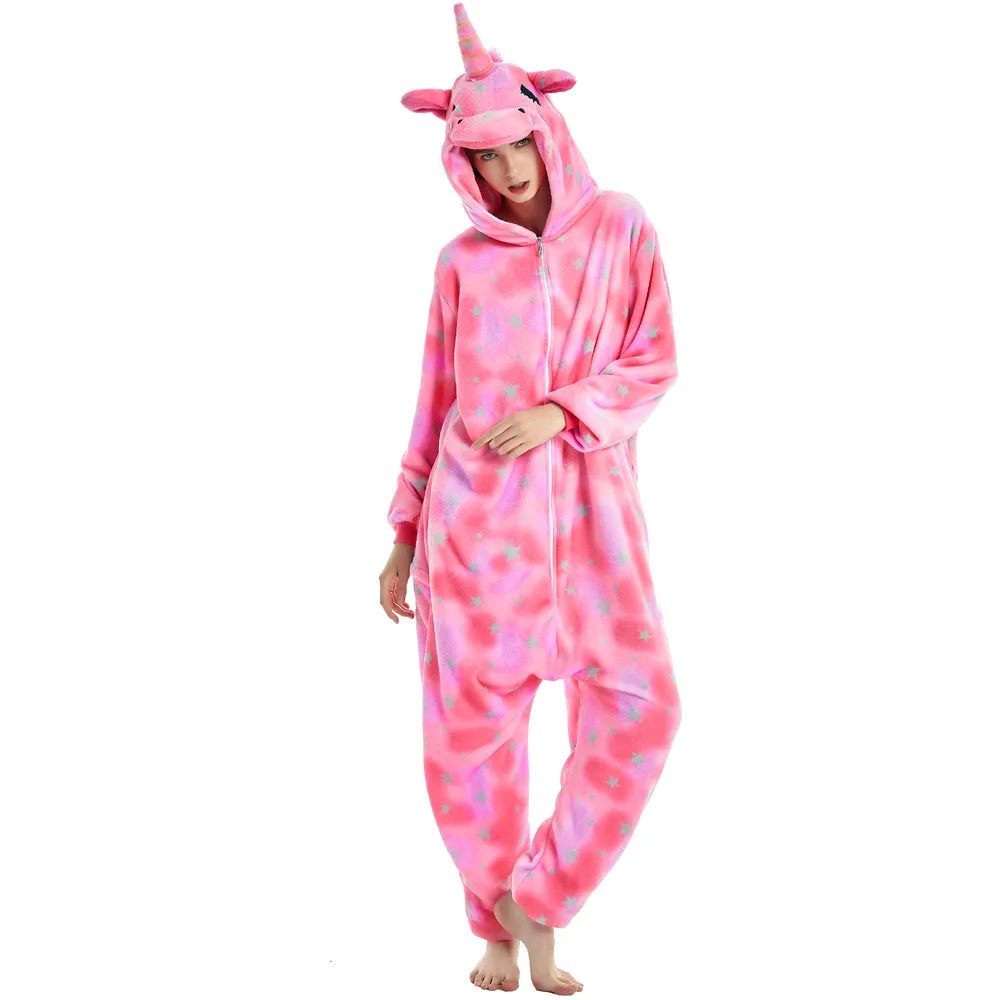 2021 пижамные комплекты в виде единорога Женские Фланелевые пижамы животных