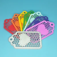 heart shaped grid tag ornaments diy metal cutting mold scrapbook card making embossing background craftsmanship