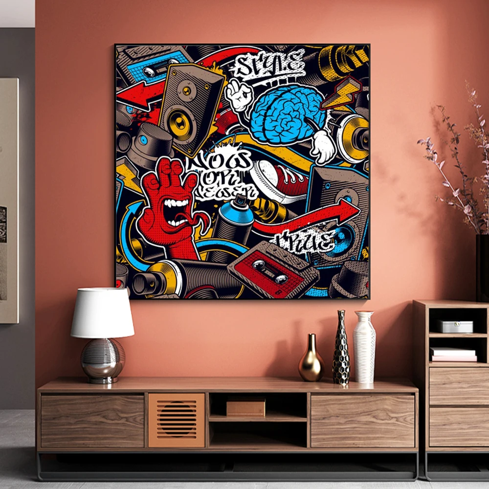 

Creativity Graffiti Speaker Canvas Street Art On Canvas Original Canvas Art Street Art Canvas Multi Panel Canvas Graffiti Print