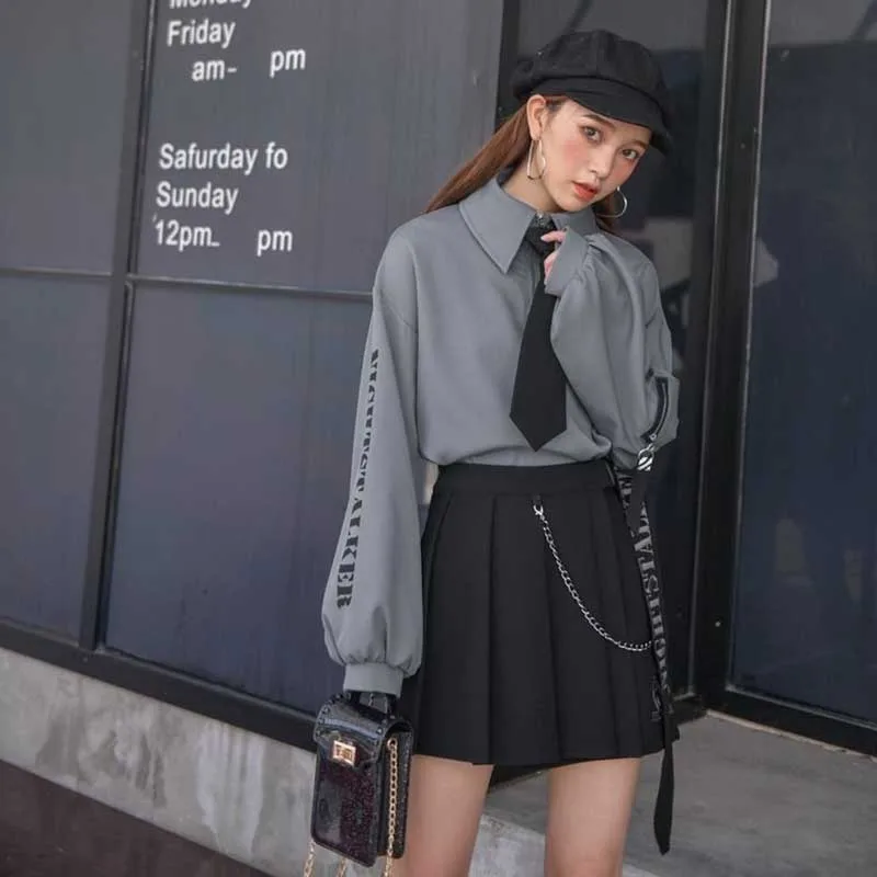 Женская юбка в складку Harajuku опрятный Стиль клетчатая Мини-юбка для девочек