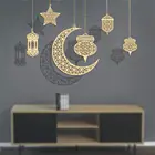 Деревянный подвесной кулон Eid Mubarak, украшение Рамадан, подарок Kareem, мусульманский домашний стол, товары для вечерние