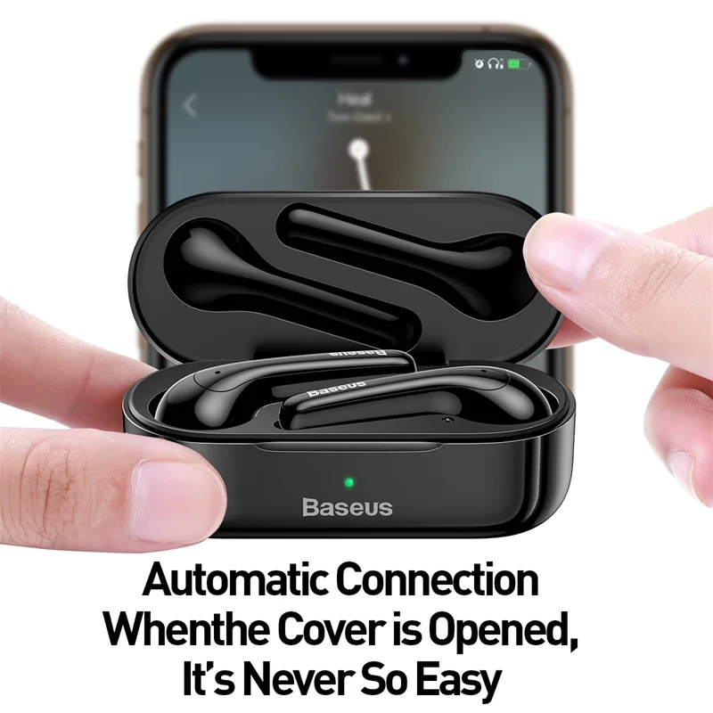 Беспроводные Bluetooth наушники Baseus W07 TWS V5.0 спортивные ENC снижают уровень шума