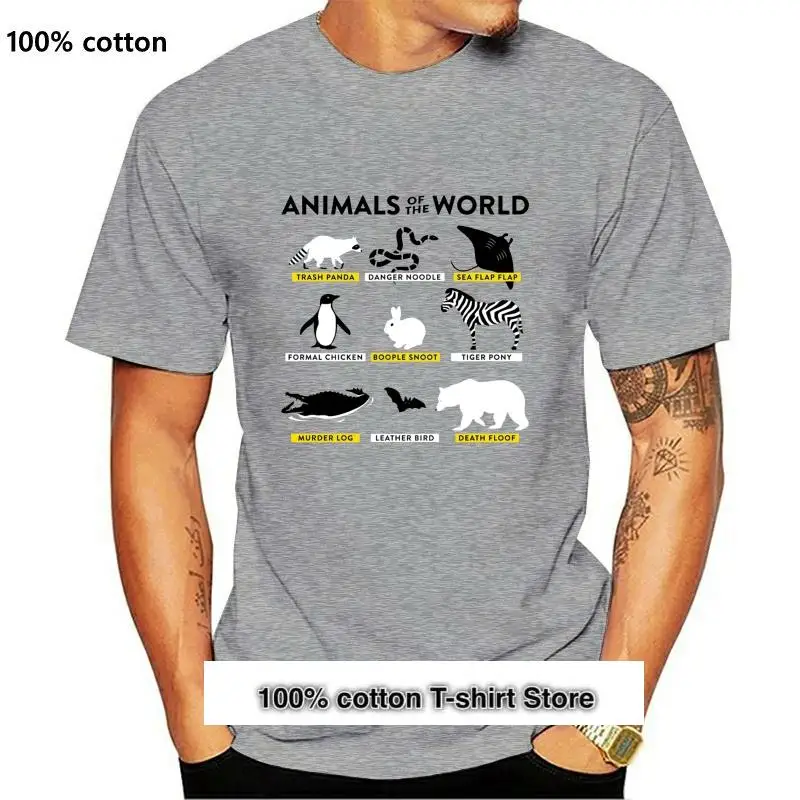 

Camiseta divertida para hombre y mujer, camisa de animales del mundo, novedad