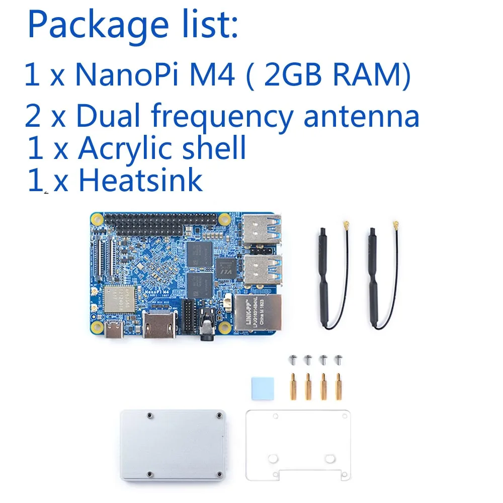 Синий NanoPi M4 2 ГБ/4 ГБ DDR3 Rockchip RK3399 SoC 2,4G и 5G двухдиапазонный WiFi+ Bluetooth 4,1 поддерживает Ubuntu Android - Цвет: Синий