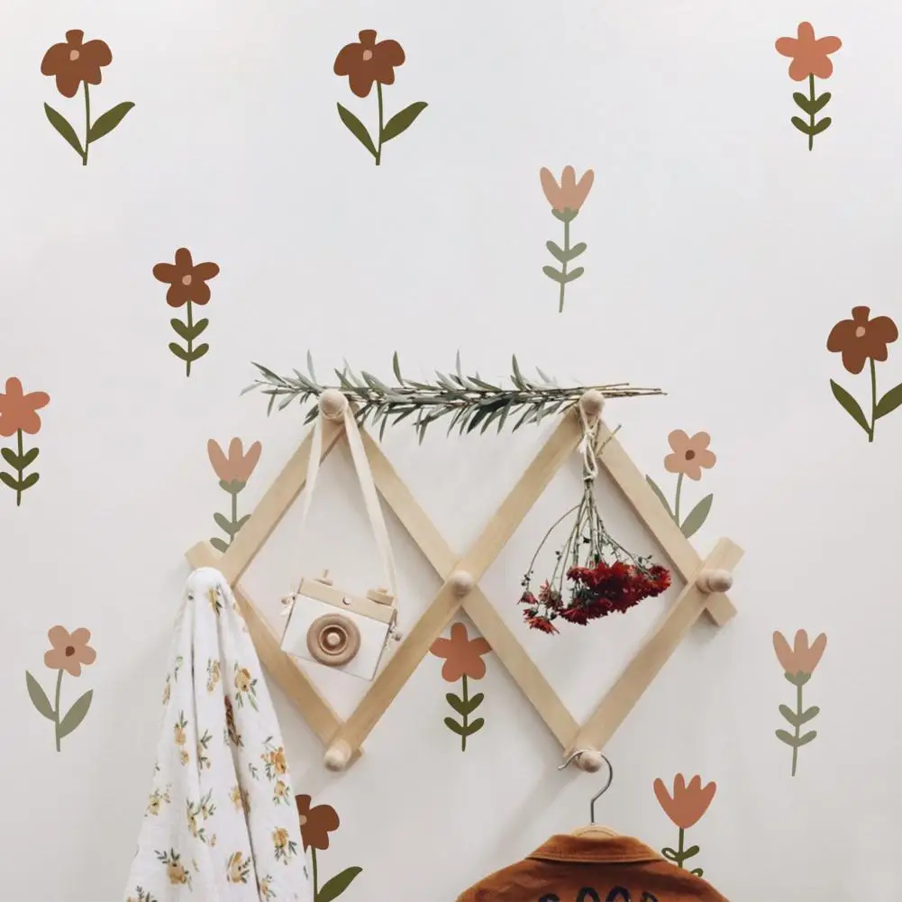 

6Pcs Wall Decals Self Adhesive Waterproof PVC Plant Flower Wall Stickers Unique Wall Art Decals for Home