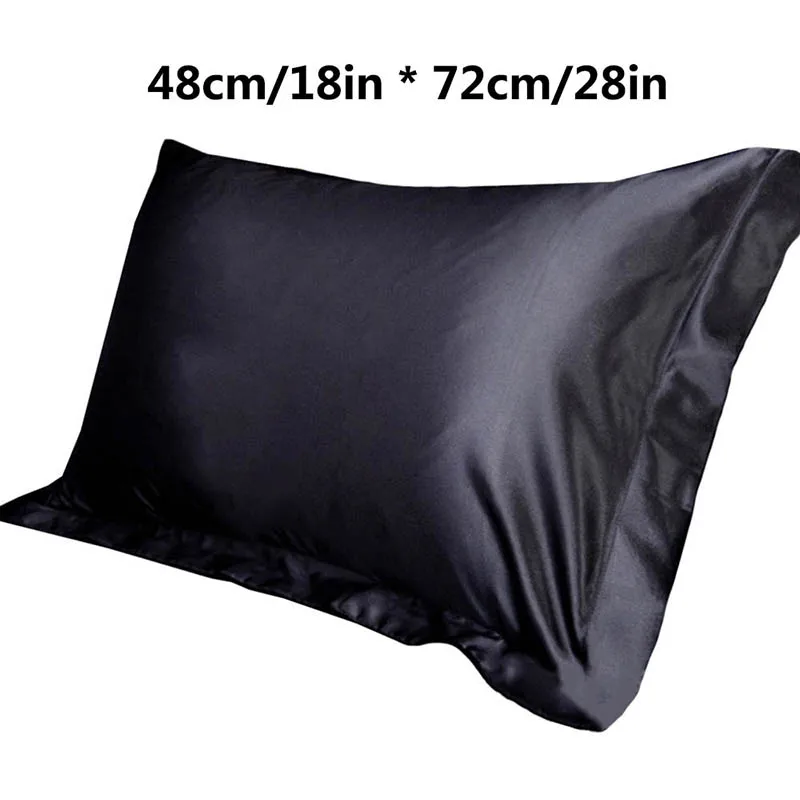 1/2PCS Emulation Silk Satin Pillowcase Single Solid Color Pillow Covers Luxury Case For Bed Throw 48x74cm | Дом и сад