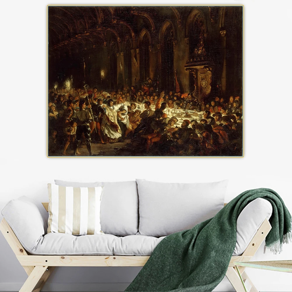 

Citon Eugene Delacroix《The Assassination of the Bishop of Liege》Canvas Oil Painting Art Wall Background Decor Home Decoration