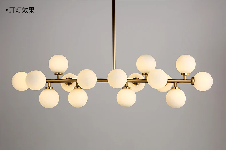 Современный Стеклянный Шар Люстра Свет Золотой подвесной светильник гостиная