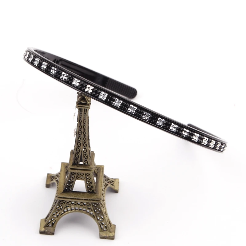 6 шт./лот новый черный пластиковый ободок со стразами для детей и взрослых ширина 5