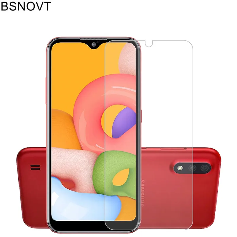 Para Samsung Galaxy A01 de vidrio 2PCS Protector de pantalla Anti ara&ntilde;azos Protector de vidrio templado para Samsung A01 pel&iacute;cula del tel&eacute;fono A015-0