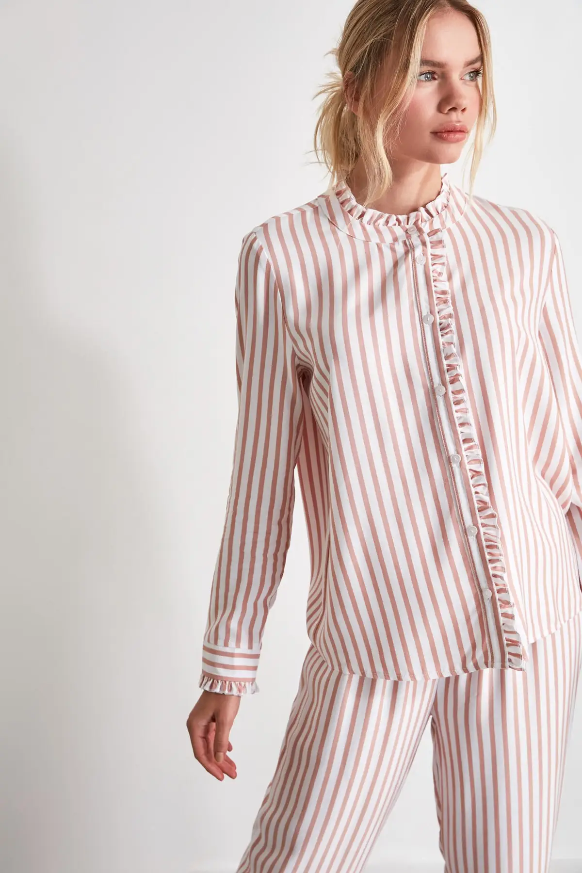 

Тканый пижамный комплект в полоску; THMAW21PT0290