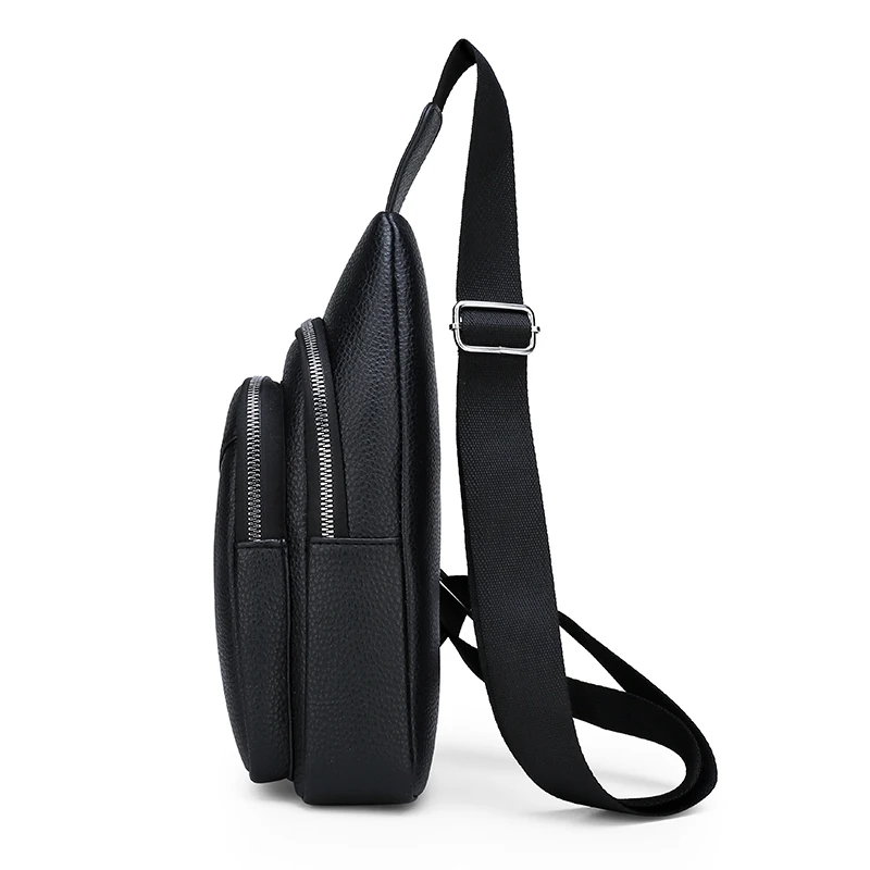 Men PU leather Chest Bag Male Casual Functional Fanny Waist Bag Money Phone Belt Bag Sports Chest Bag Belt Pack Outdoor ZX-073.