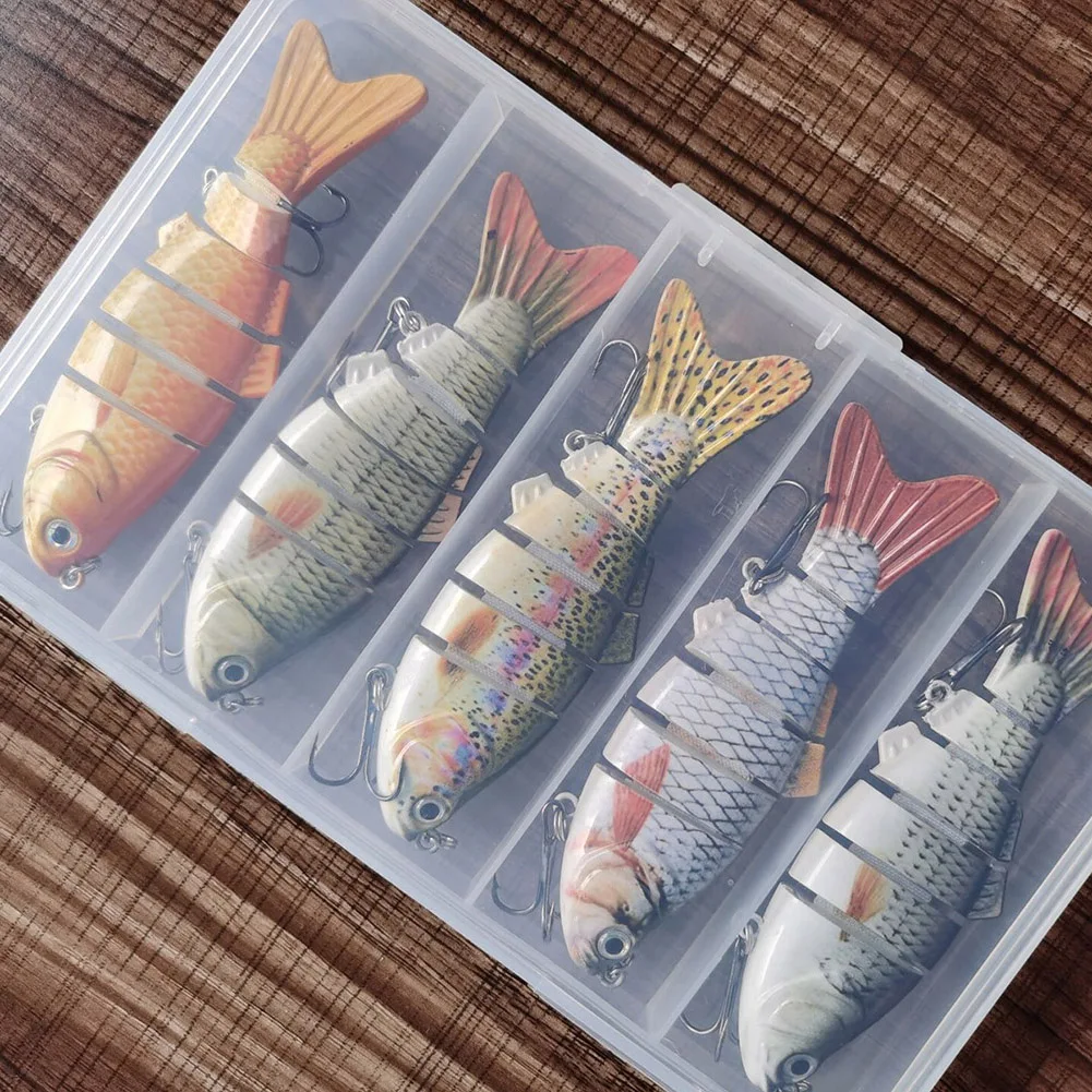 5Pcs 10cm 150g hot model fishing lures hard bait Bass Fishing Hard Lure 6-segment Jointed with Tackle Box | Спорт и развлечения