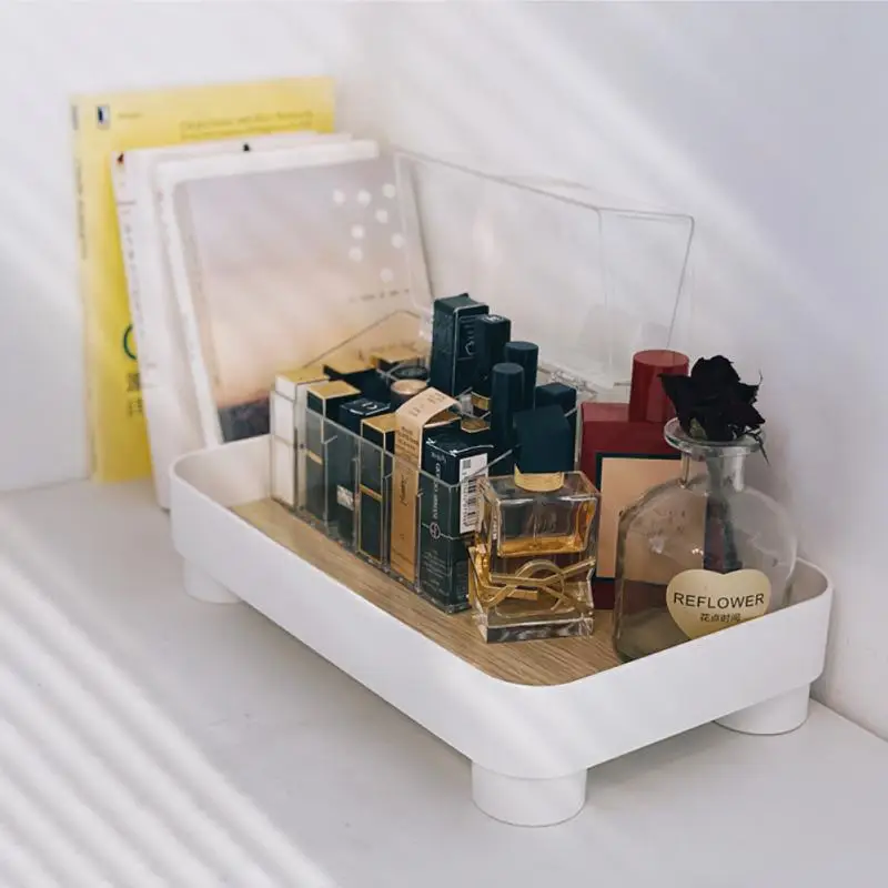 

Nordic Plastic Round/Square Storage Tray Cosmetics Jewelry Sundries Display Organizer Fruit Tray Snack Dried Storage Plate