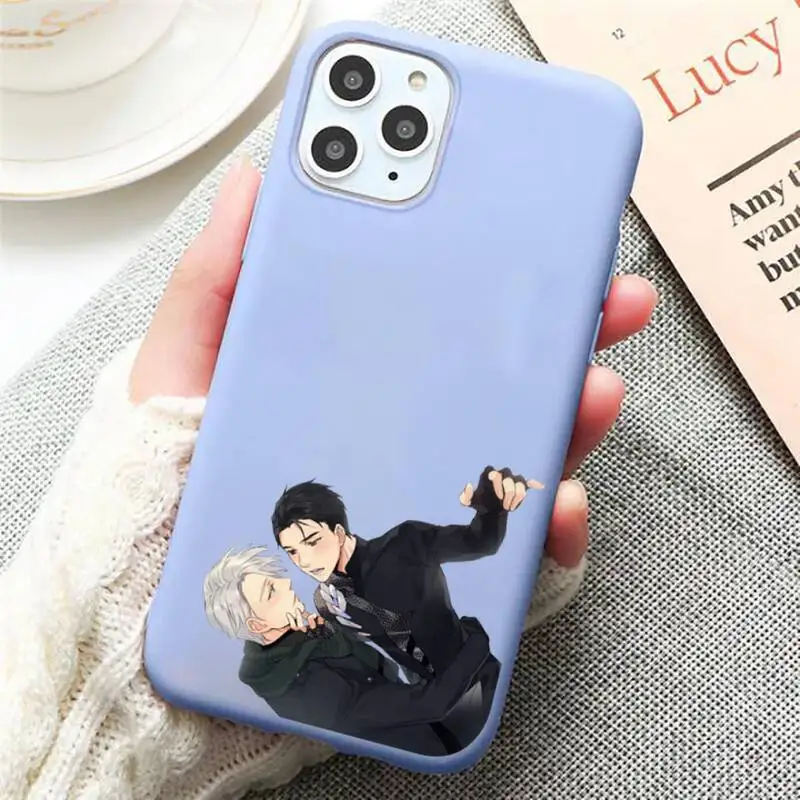 

Japan anime yuri on ice Phone Case Candy Color for iPhone 6 7 8 11 12 s mini pro X XS XR MAX Plus