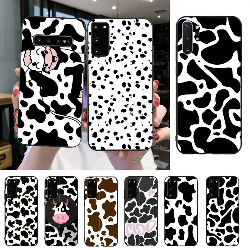 

Starktni Moo Moo White Black Cow Symbol Pattern Print Phone Case For Samsung S20 S10 S8 S9 Plus S7 S6 S5 Note10 Note9 S10lite
