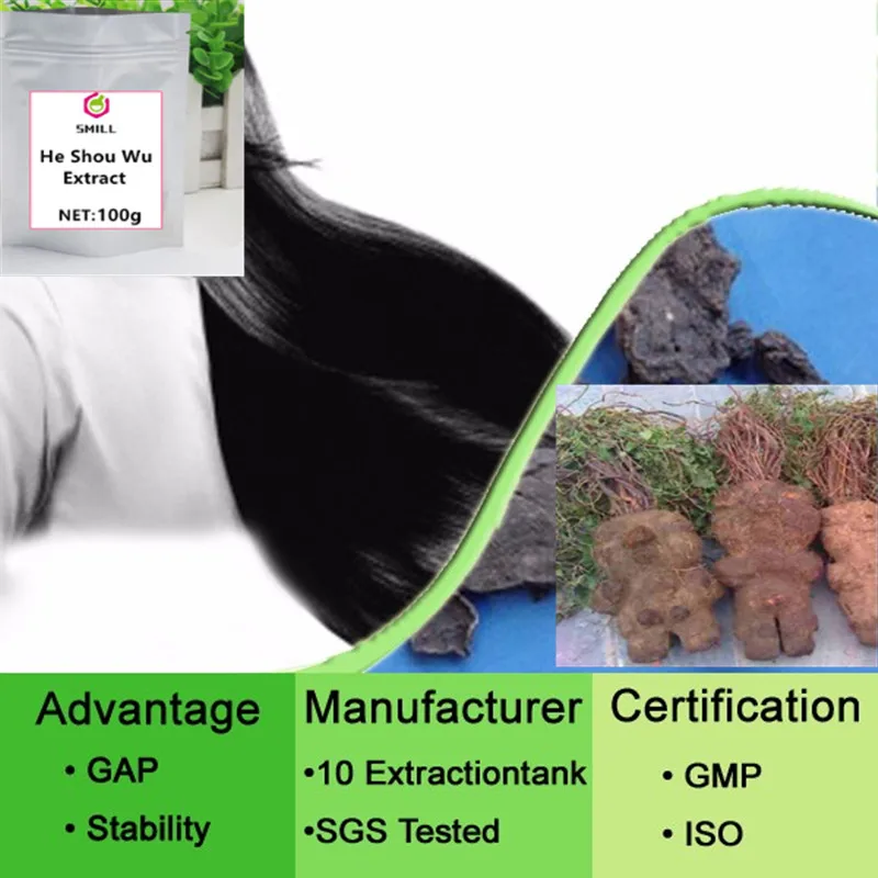 

Polygonum multiflorum Fo-ti Extract powder festival stickers top set hair accessories scrunchies Growth Delaying the aging clip.
