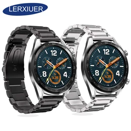 Lerxiuer 22 мм ремешок для samsung Galaxy watch 46 мм ремешок gear S3 Frontier ремешок из нержавеющей стали huawei часы GT ремешок gear S3