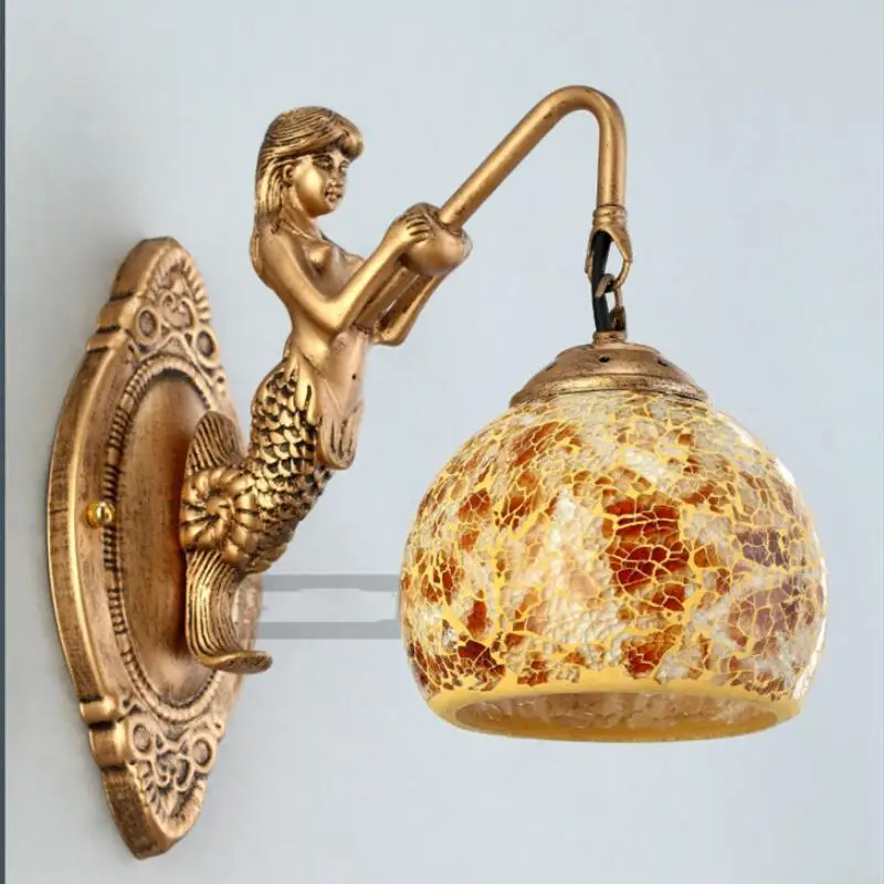 Роскошные европейские средиземноморские настенные светильники светодиодные