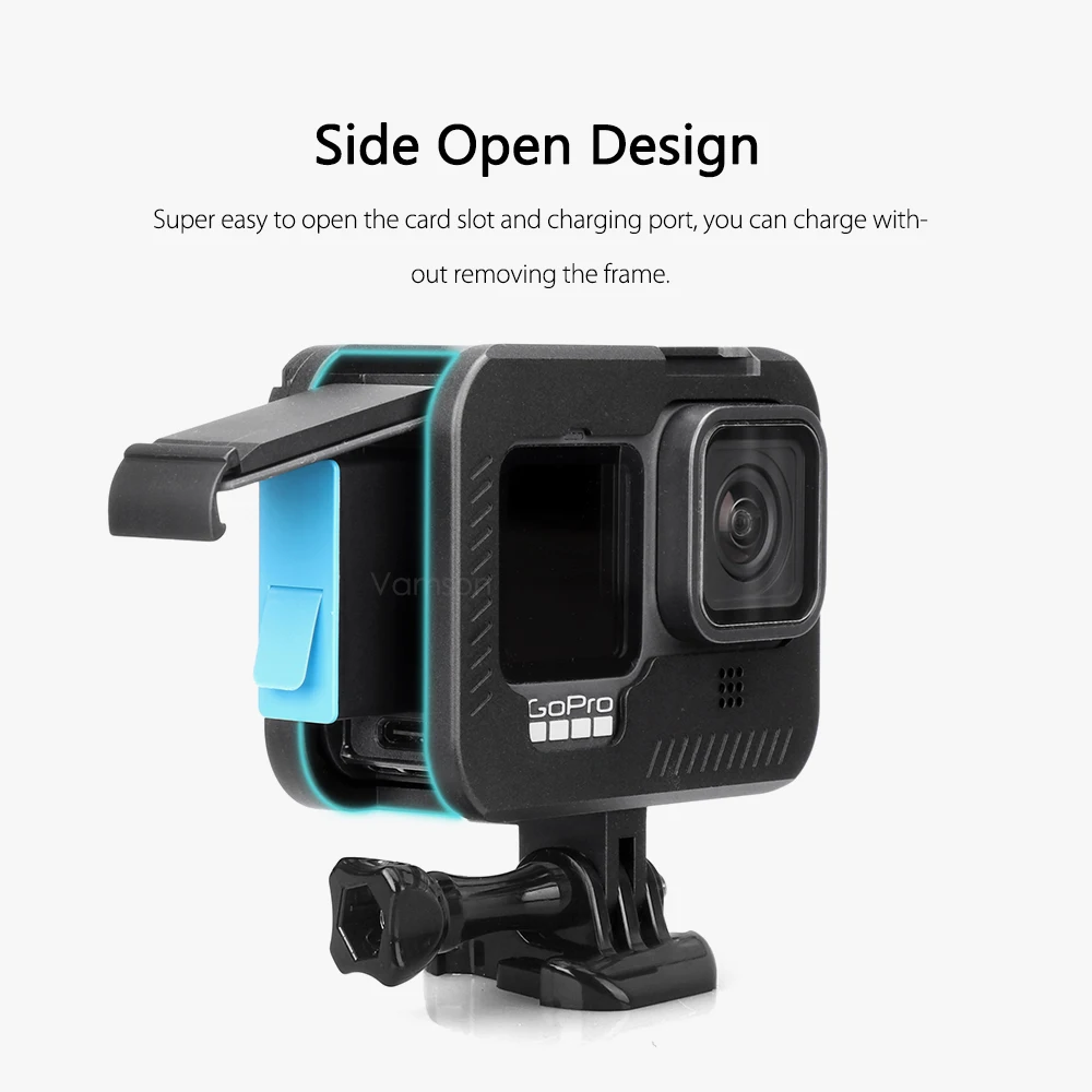 Vamson CNC Aluminum Case for GoPro Hero 9 Black Metal Cage Protective Case for Go Pro Hero9 Accessories VP663