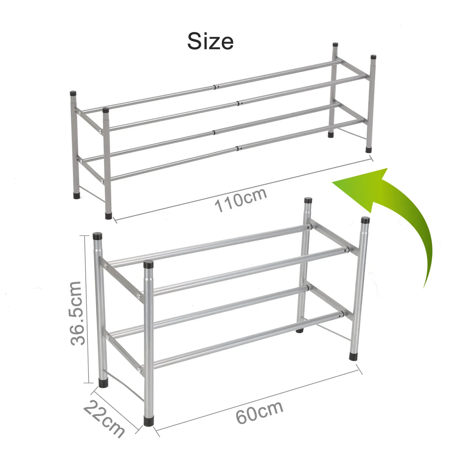 

Shoes container ModernHome Shoes Organizer Simple Shoes Adjustable Length Free Assembly Folding Shoes Rack Living Room sneaker