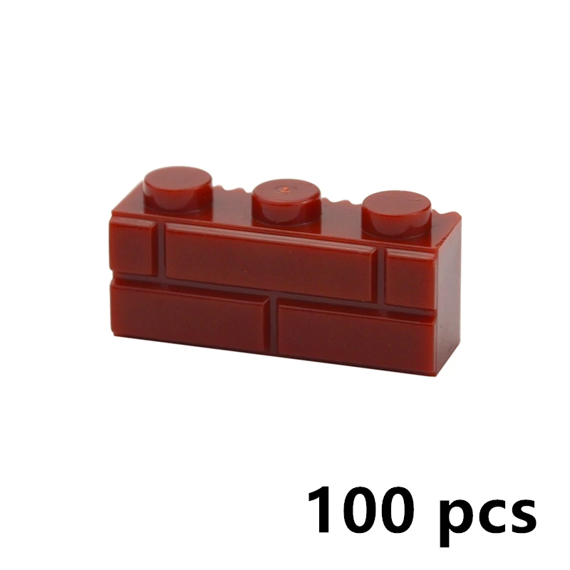 

100PCS 1x3 Thick Wall Figures Bricks Educational Creative Size DIY Building Blocks Compatible With Brand Toys For Kids