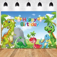 dinosaur photography backdrop safari jungle forest happy birthday party animal cartoon kids photo background banner decoration
