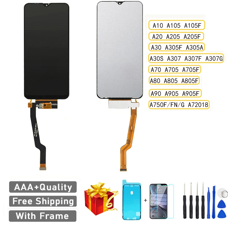 

For Samsung Galaxy A10 A20 A30 A30S A80 A90 A750 LCD Display Touch Screen Digitizer Assembly Perfect phone repair Free Ship+Gift