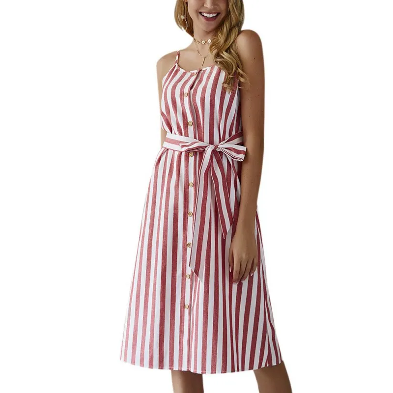 Для женщин Полосатое летнее платье элегантное с открытыми плечами сарафан