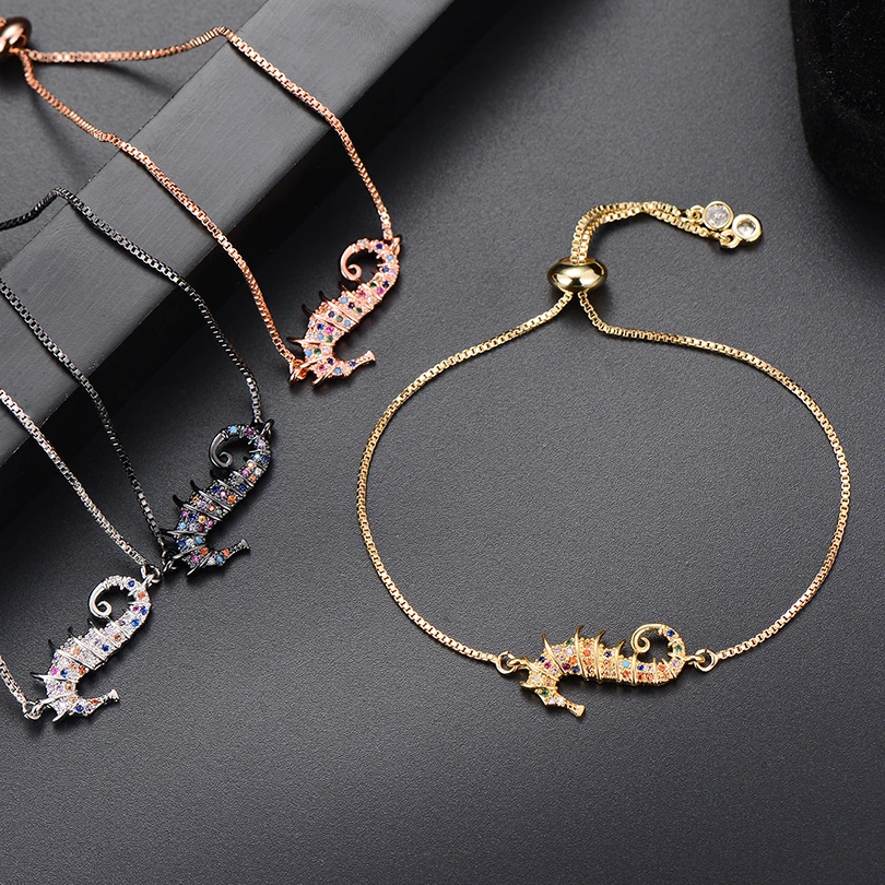 Женский браслет-цепочка Pipitree модный браслет из фианита и гиппокампа с