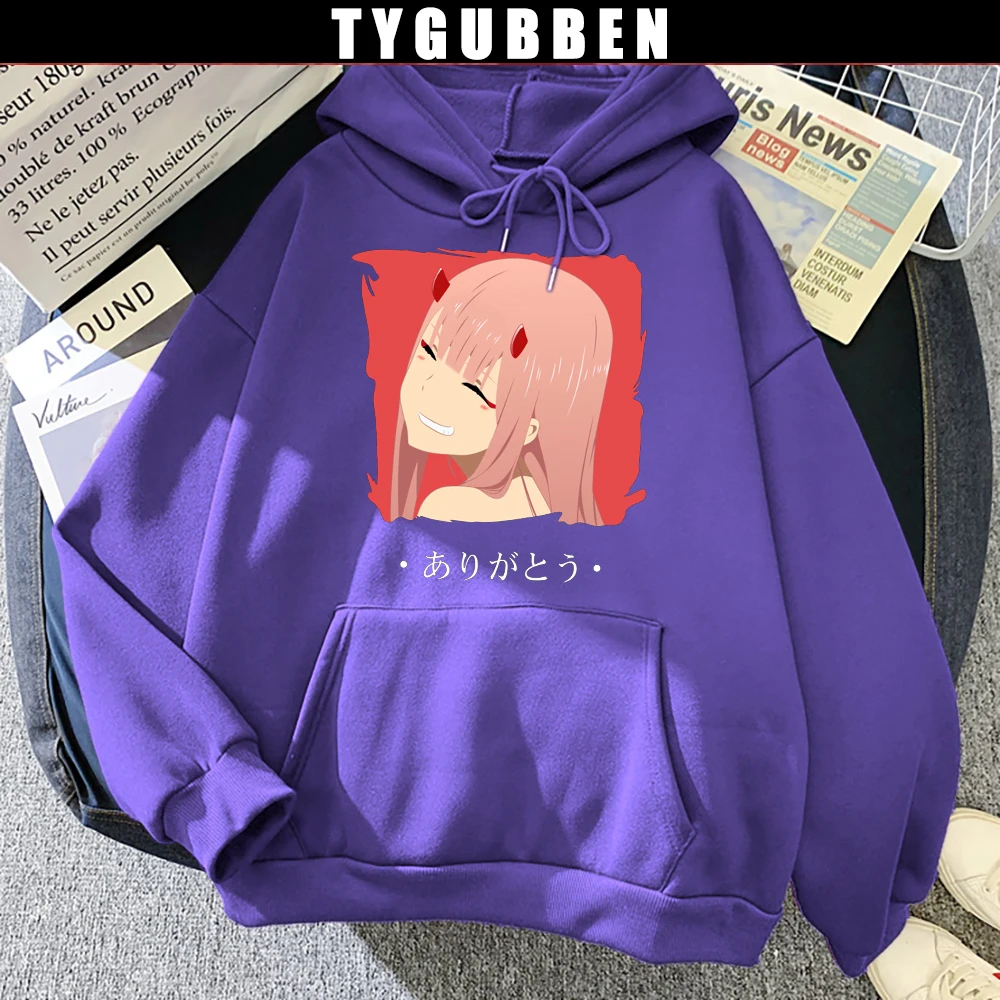 

New Arrivals Japan Anime 002 Zero Two Cute Gir Print Hoodies For Women Plus Size Clothing Harajuku Drop Sleeve Hoodie Sweatshirt