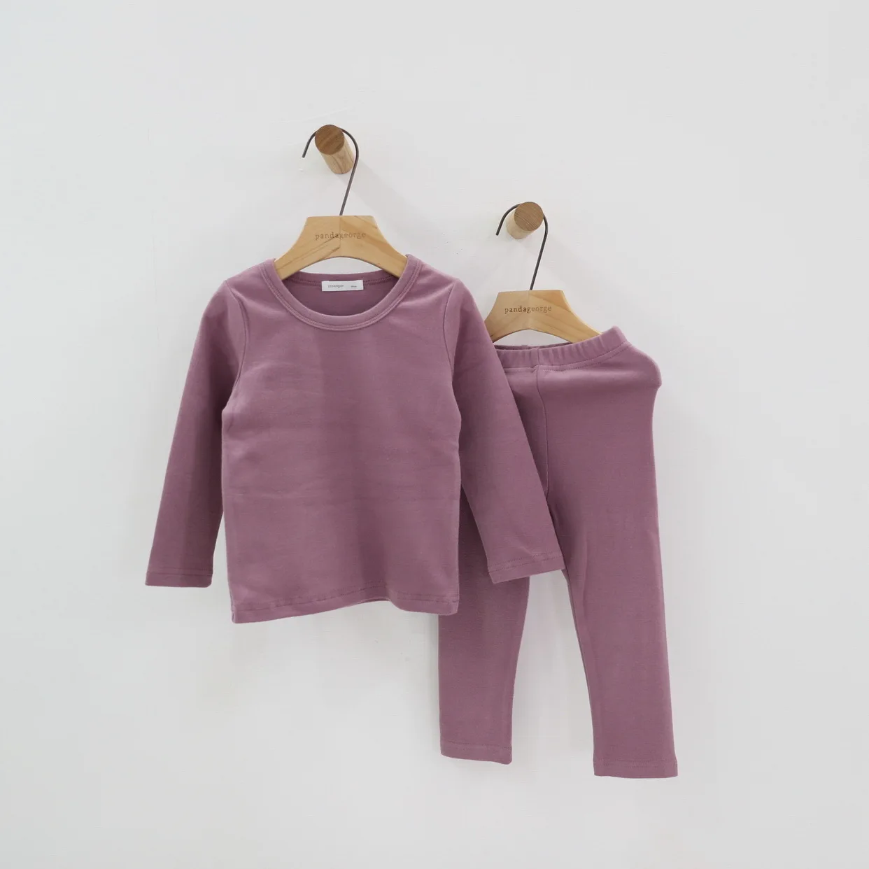 Весенне-осенний пижамный комплект для девочек новая однотонная Детская