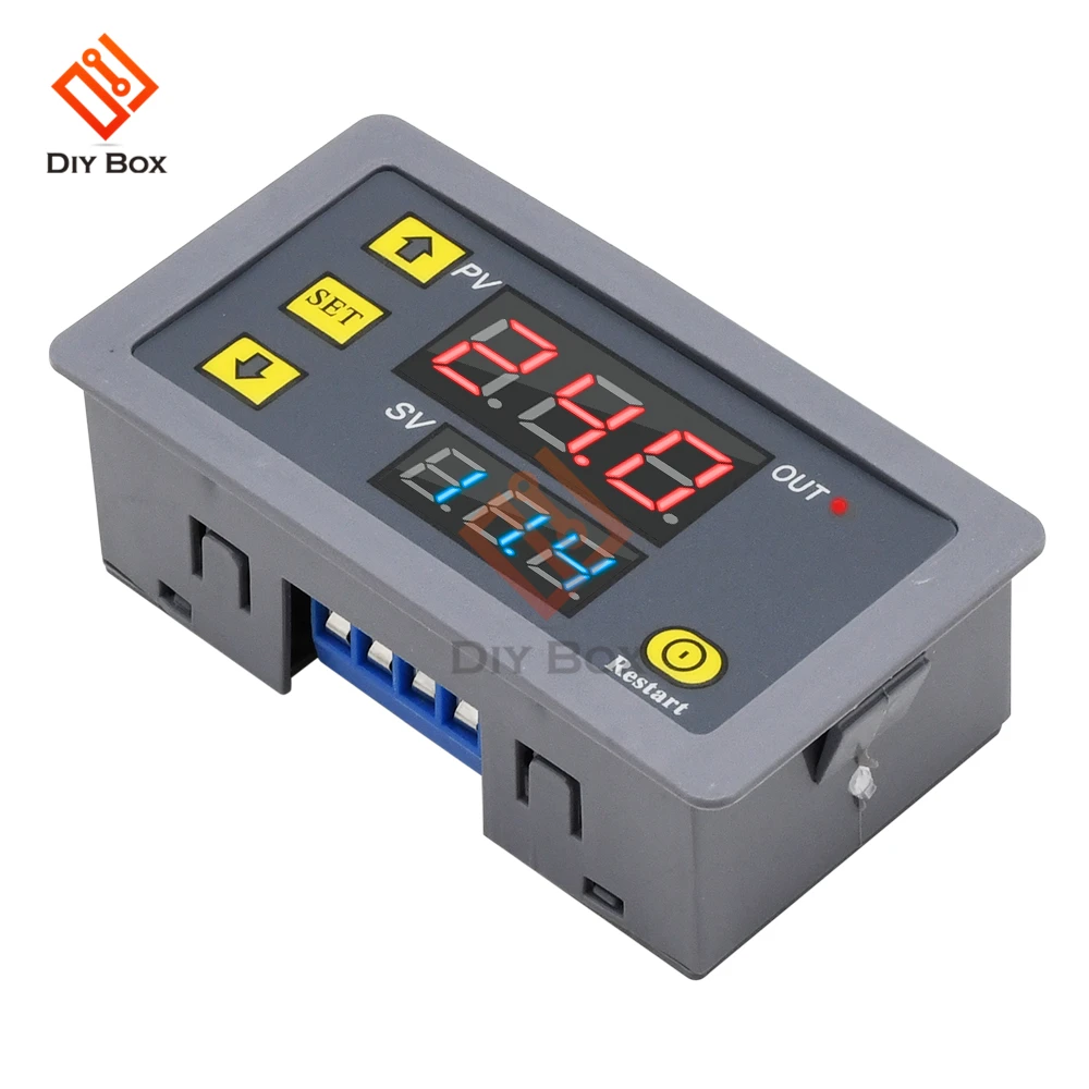 Цифровой реле задержки времени DC 12V 24V AC 110 220V двойной светодиодный цифровой