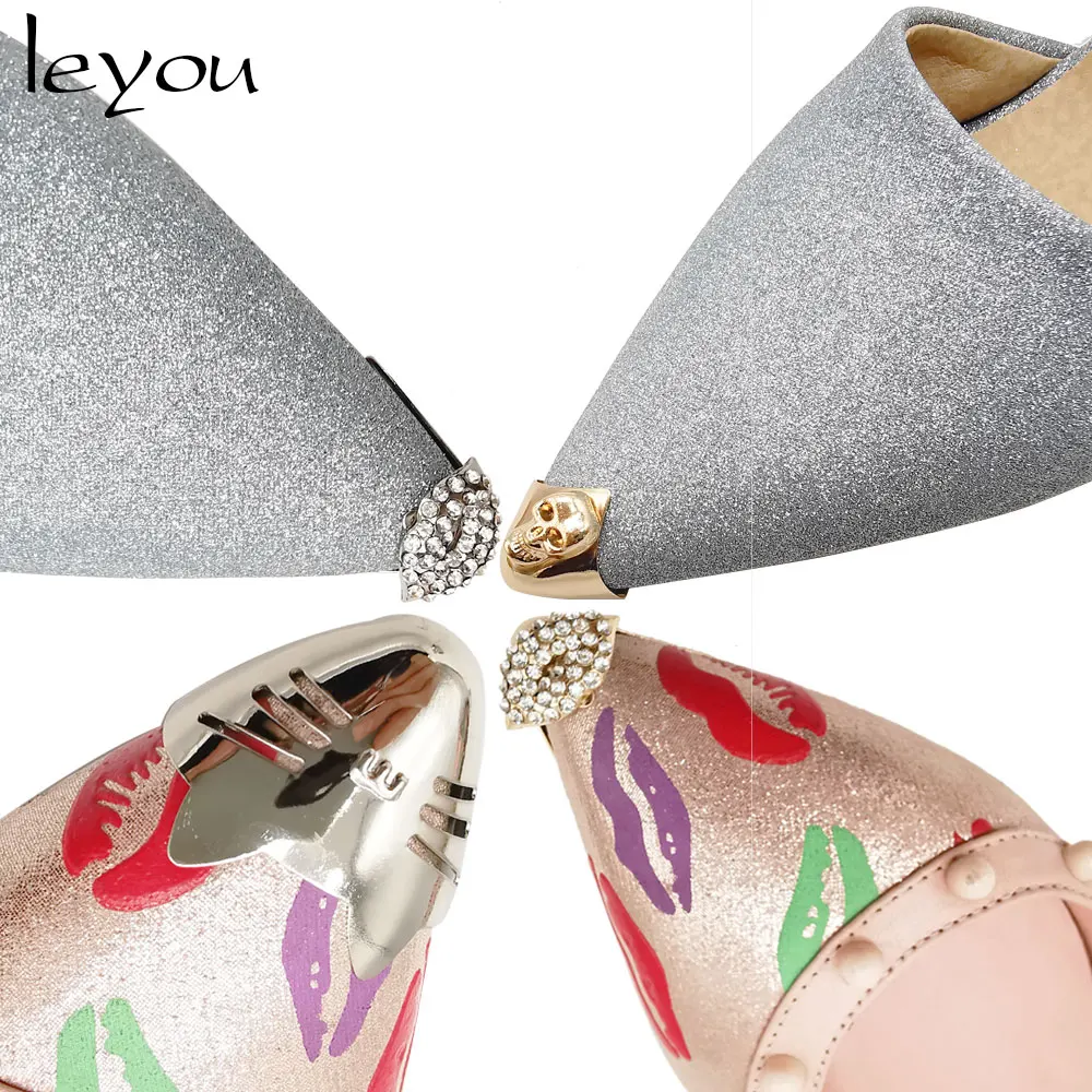 Украшение для женской обуви с острым носком защитная крышка металлические