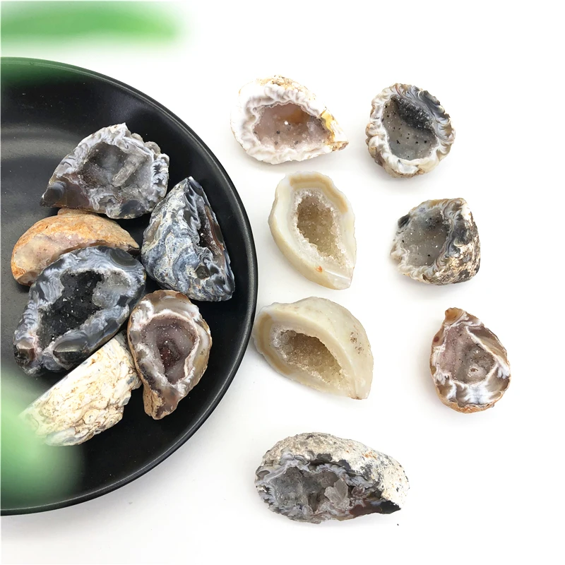 1 шт. натуральный агат Geode Slice Drusy Druse кварцевый кристалл кластер минералы Рейки