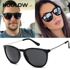 Солнцезащитные очки HOOLDW женские, винтажные брендовые дизайнерские солнечные очки кошачий глаз, с зеркальными линзами и защитой от лучей